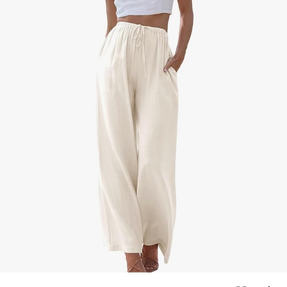Cream Linen Pants